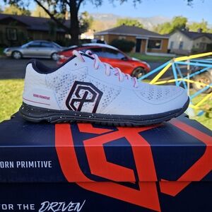 Born Primitive White and Black Athletic Shoes with Pink Accents